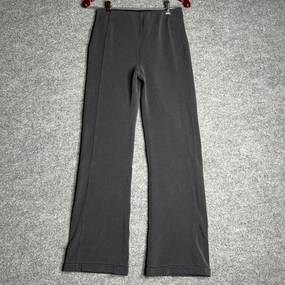 Lululemon Ribbed Flare Pants Charcoal Gray High Rise Yoga Size 6